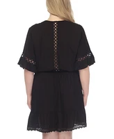 Raviya Plus Lace-Inset Mini Cover-Up Dress