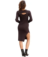 Paneros Clothing Women's Sasha Knitted Keyhole Dress Espresso Brown