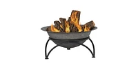 Slickblue 23.5 inch Wood-Burning Small Cast Iron Fire Pit Bowl with Stand