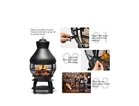 Slickblue Portable Outdoor Wood Burning Fire Pit - Compact and Durable Backyard Fireplace