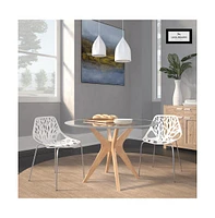 LeisureMod Modern Asbury Dining Chair w/ Chromed Legs
