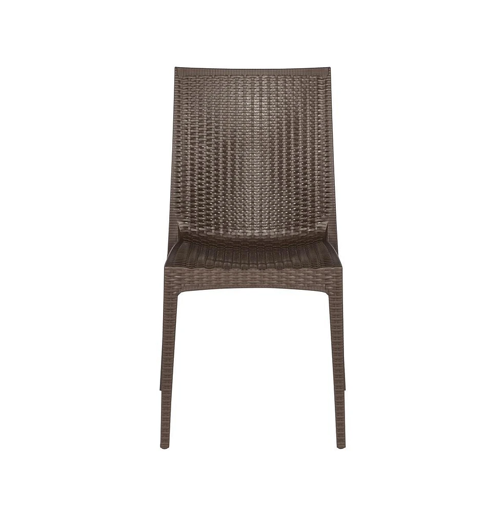 LeisureMod Weave Mace Indoor/Outdoor Dining Chair (Armless