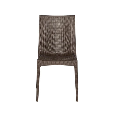 LeisureMod Weave Mace Indoor/Outdoor Dining Chair (Armless