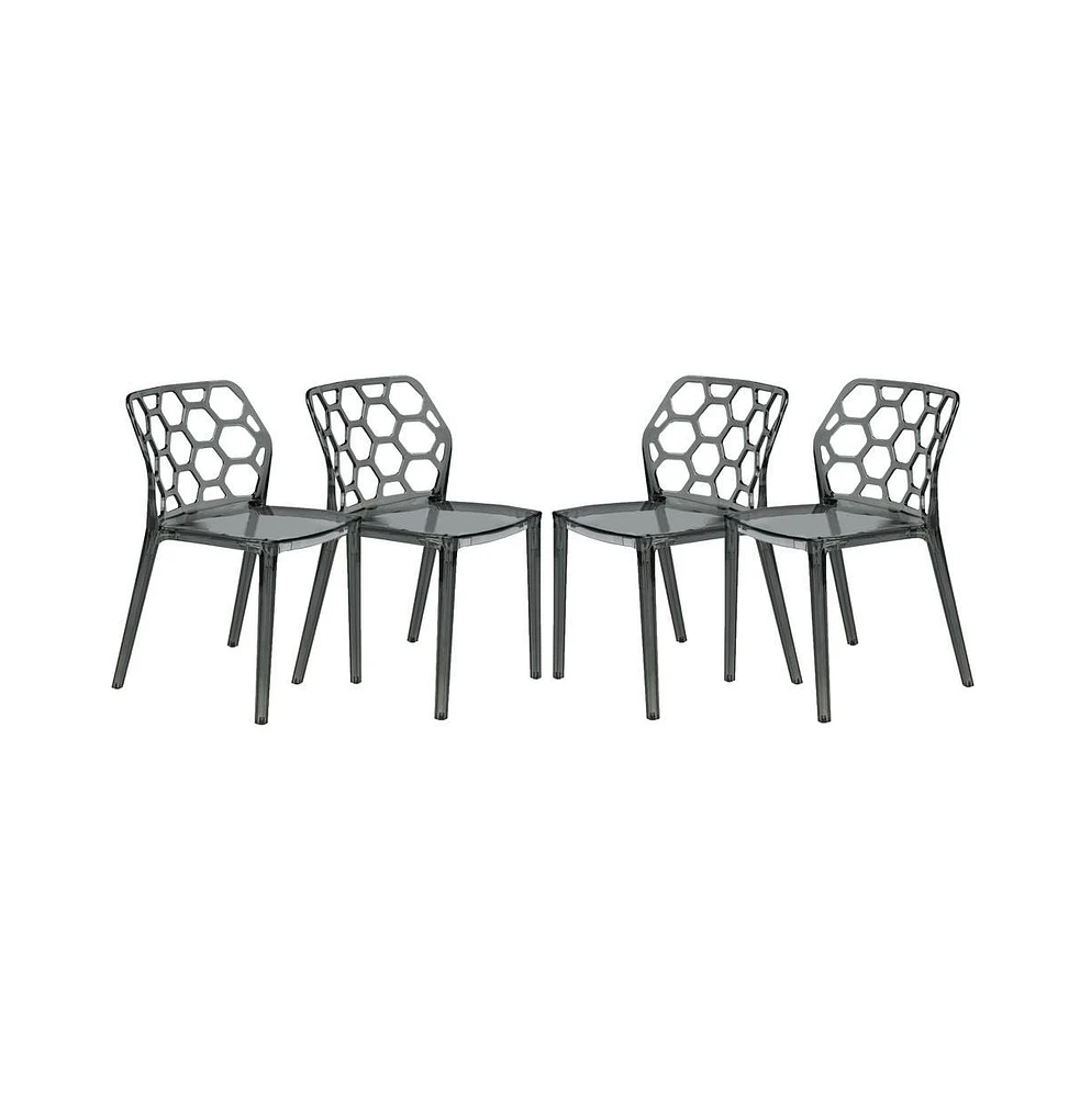 LeisureMod Modern Dynamic Dining Chair, Set of 4