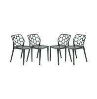 LeisureMod Modern Dynamic Dining Chair, Set of 4