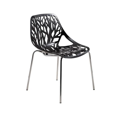 LeisureMod Modern Asbury Dining Chair w/ Chromed Legs