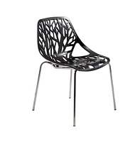 LeisureMod Modern Asbury Dining Chair w/ Chromed Legs