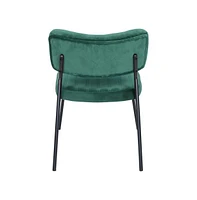 LeisureMod Marilane Velvet Accent Chair With Metal Frame