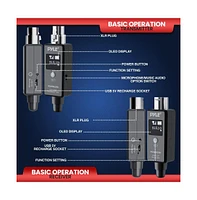 Pyle Multifunctional Uhf Wireless Adapter for Dynamic Microphones - 48k Uhf Digital, Usb Rechargeable, Up to 90ft Range