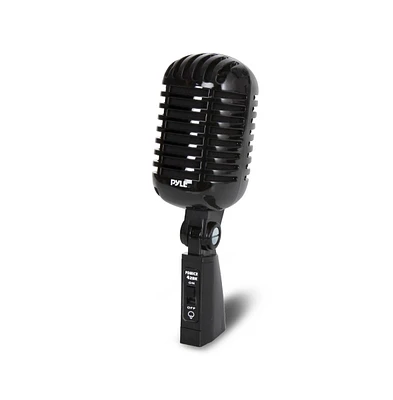 Pyle Classic Retro Dynamic Vocal Microphone, Vintage Style with 16' Xlr Cable (Black)