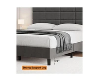 gaomon Full Bed Frame, Linen Upholstered Platform Full Bed Frame with Height Adjustable Headboard