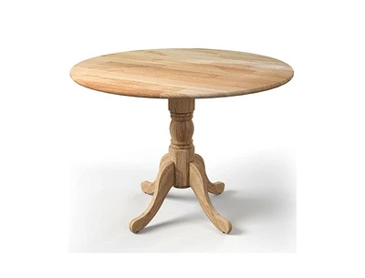 Slickblue Round Solid Wood Farmhouse Kitchen Dining Table in Wooden Finish