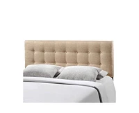 Slickblue Taupe Fabric Upholstered Button Tufted Headboard