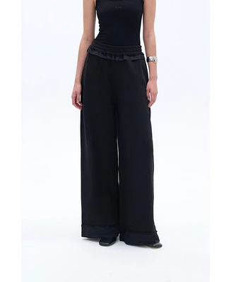 Nocturne Women's Wide-Leg Pants with Elastic Waistband