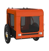 vidaXL Pet Bike Trailer Orange and Black Oxford Fabric&Iron