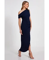 Quiz Women's One Shoulder Scuba Crepe Asymmetric Maxi Dress