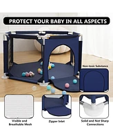 Comomy Baby Playpen, Kid Playards, Play Yard, 6 Sides Portable Infant Game Area