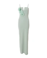 Quiz Women's Scuba Crepe Maxi Dress with 3D Applique Detail