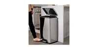 Slickblue 13-Gallon Kitchen Trash Can with Step Lid Stainless Steel