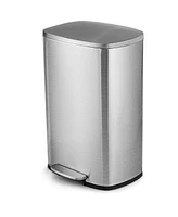 Slickblue 13-Gallon Modern Stainless Steel Kitchen Trash Can with Foot Step Pedal Design