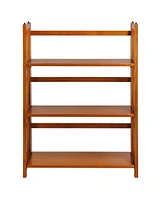 Slickblue 3-Shelf Folding Storage Shelves Bookcase for Compact and Versatile Organization