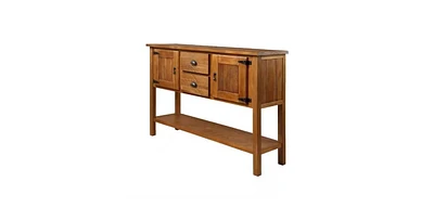 Slickblue Solid Wood Farmhouse Console Table Buffet Cabinet with Storage Drawers