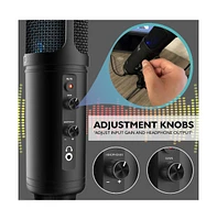 Pyle Usb Desktop Microphone with Tripod Stand for Podcasting, Gaming & Streaming