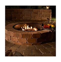 Slickblue 48-in Outdoor Round Concrete Block Stone Fire Pit Kit with Cooking Grill Grate