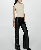 Mango Women's Leather-Effect Skinny Pants