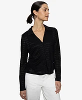 Sanctuary Women's Mesh-Lace Button-Front Shirt