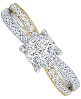 Diamond Split Shank Engagement Ring (3/4 ct. t.w.) in 14k Two-Tone Gold