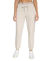 Calvin Klein Women's Fleece Logo Elastic High-Waist Joggers