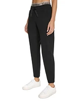 Calvin Klein Women's Fleece Logo Elastic High-Waist Joggers