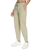Calvin Klein Women's Fleece Logo Elastic High-Waist Joggers