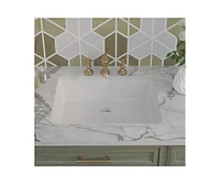 DeerValley Ursa 19.88" X 15.59 " White Rectangular Vitreous China Undermount Bathroom Sink with Overflow