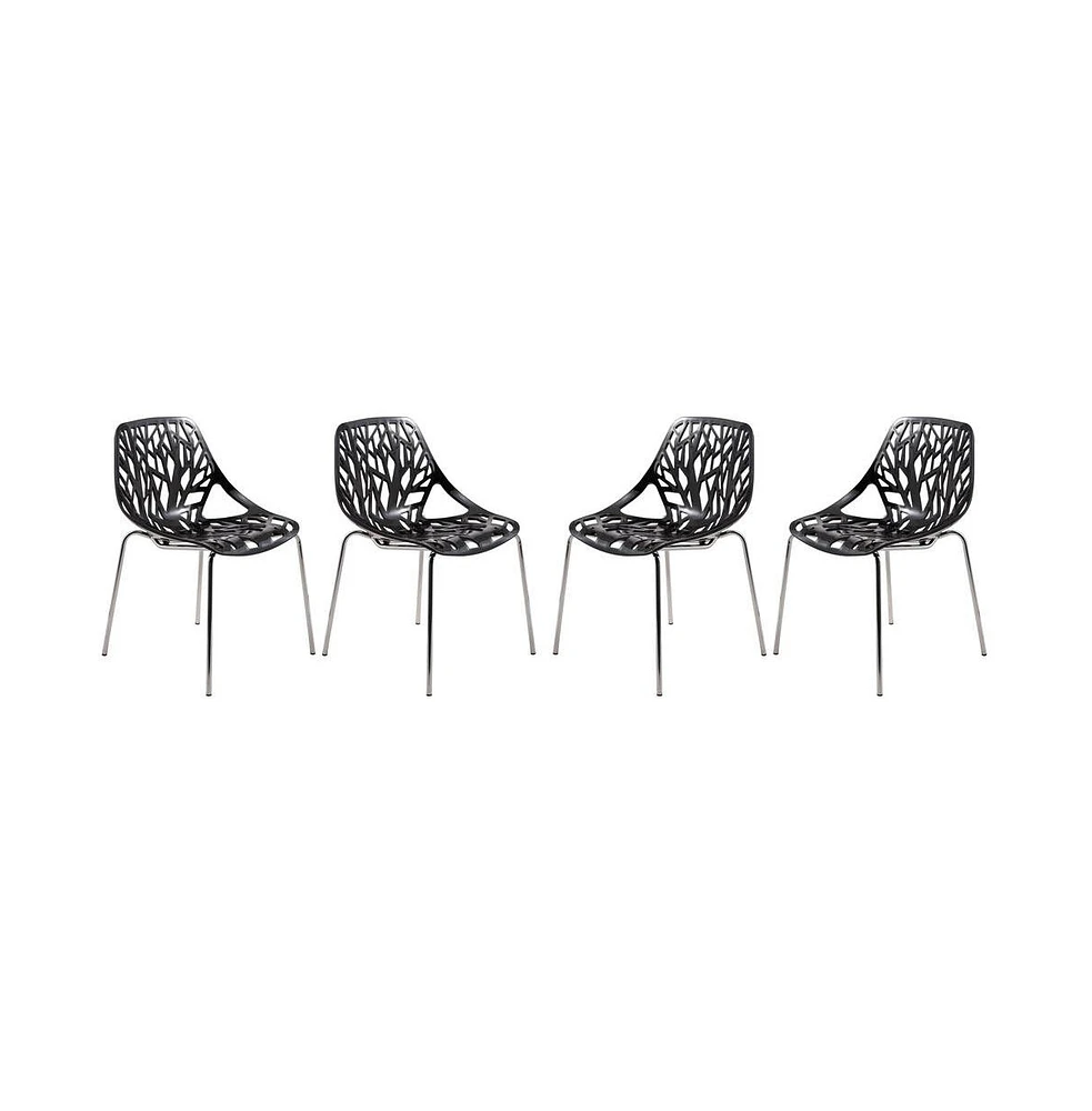 LeisureMod Modern Asbury Dining Chair w/ Chromed Legs