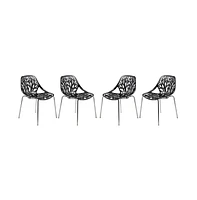 LeisureMod Modern Asbury Dining Chair w/ Chromed Legs