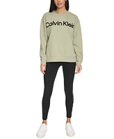 Calvin Klein Women's Fleece Flocking Crewneck Pullover Top