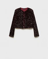 Mango Women's Sequin Embroidered Jacket