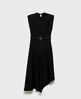 Mango Women's Belt Detail Asymmetrical Dress