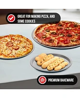 Bakken- Swiss Bakkenmaster Bakken Pizza Tray Set 3-Piece – Gray Ceramic Coating, Non-Stick, Round Steel Pans
