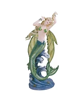 Fc Design "2-pc Set" 8.5"H Green Mermaid Fairy Figurine Statue Ornament Home Room Office Decor and Perfect Ideas for Housewarming, Holidays and Birthd