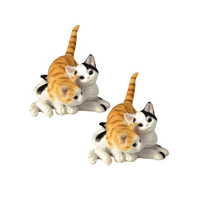 Fc Design 2-pc Set" 3.5"H Orange Tabby superimposed on Tuxedo Figurine Statue Ornament Home Room Office Decor and Perfect Ideas for Housewarming, Holi