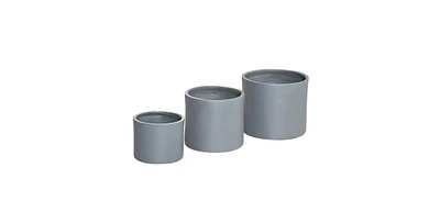 Slickblue Set of 3 Stackable Round Outdoor Flower Pot Planters with Drainage Holes