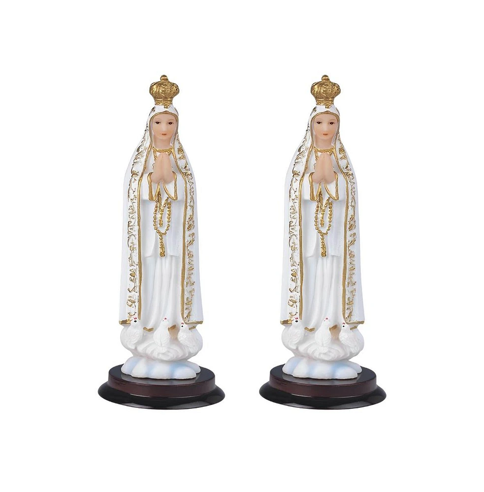 Fc Design "2-pc Gift Set" 5"H Our Lady of Fatima Statue Our Lady of The Holy Rosary of Fatima Holy Figurine Statue Ornament Home Room Office Decor and