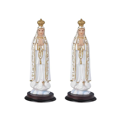 Fc Design "2-pc Gift Set" 5"H Our Lady of Fatima Statue Our Lady of The Holy Rosary of Fatima Holy Figurine Statue Ornament Home Room Office Decor and