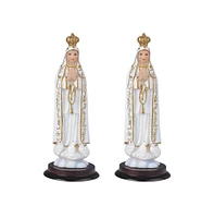 Fc Design "2-pc Gift Set" 5"H Our Lady of Fatima Statue Our Lady of The Holy Rosary of Fatima Holy Figurine Statue Ornament Home Room Office Decor and