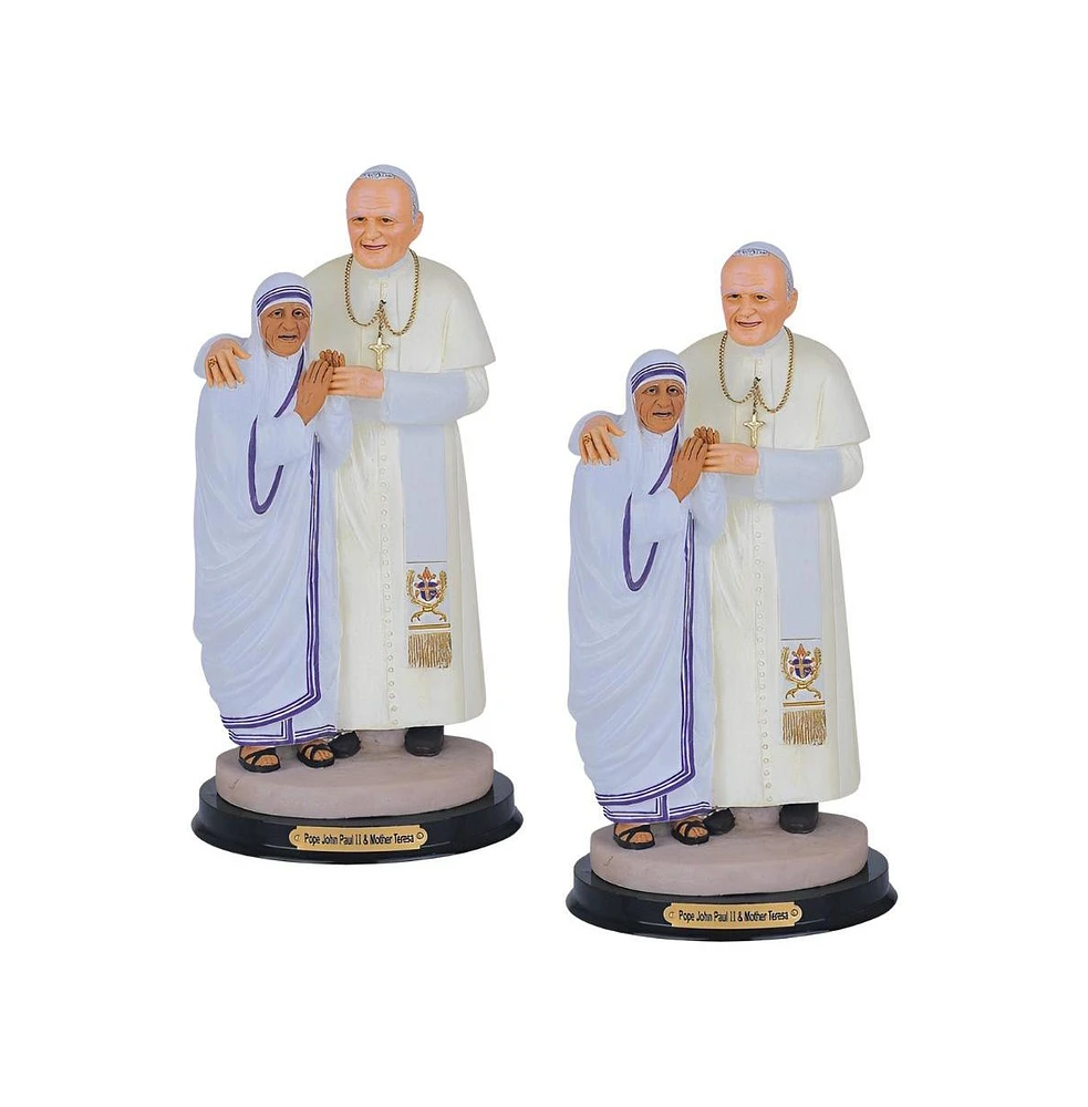 Fc Design "2-pc Set" 12"H Pope John Paul Ii with Mother Teresa Holy Figurine Statue Ornament Home Room Office Decor and Perfect Ideas for Housewarming