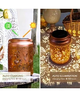 LAGarden Hummingbird Solar Lantern with Shepherds Hooks Outdoor Hanging Decor Light Christmas Gifts Yard Patio 6Pack
