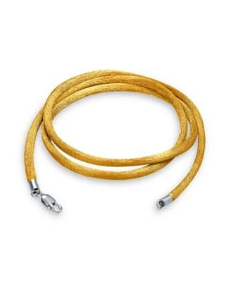 Bling Jewelry Gold Tone Satin Silk Cord Necklace with Sterling Silver Lobster Clasp